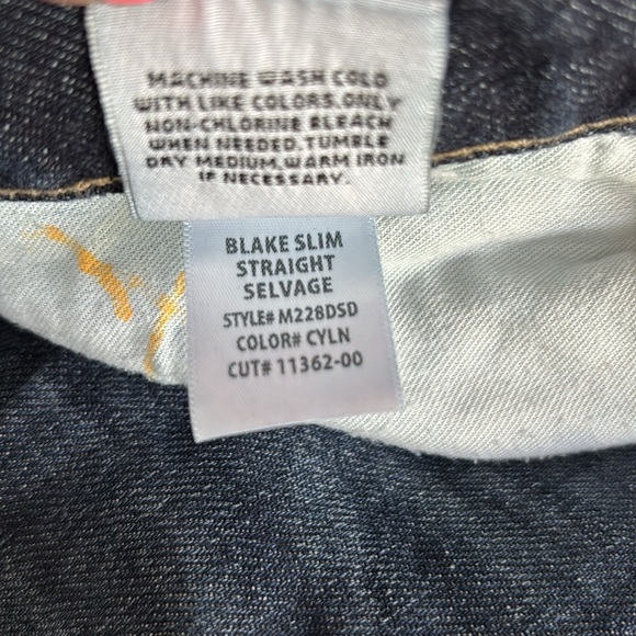 Hudson Blake Slim Straight Selvage Jeans 34x33 - Picture 13 of 13